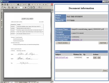 Document-management system for student records