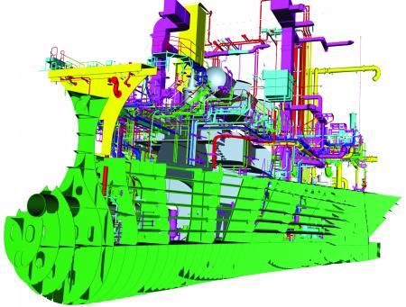 View of a small part of a ship's PIM created using the Tribon system